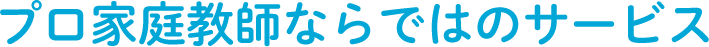プロ家庭教師ならではのサービス